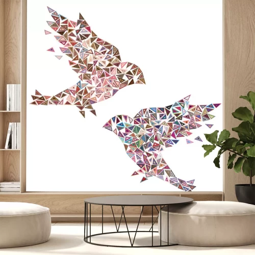 Sticker  Images d'oiseaux disposés à partir de triangles colorés