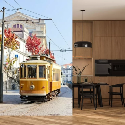 Papier peint  Tramway, Porto, Portugal