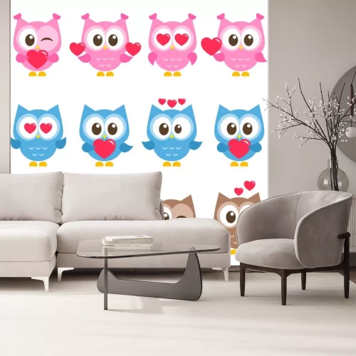 Sticker  Hiboux avec des coeurs