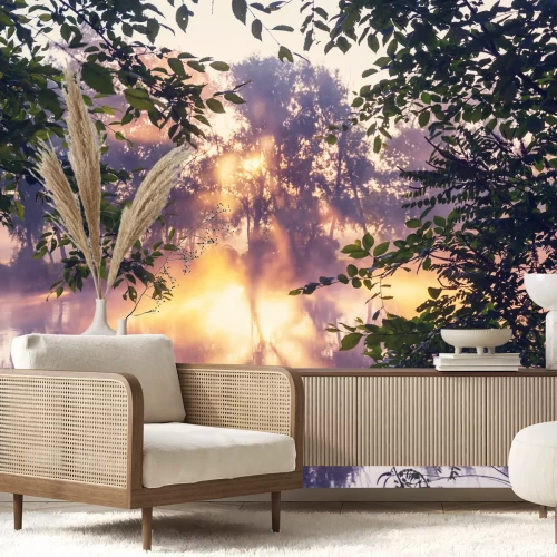 Papier peint  Aurore sur un lac mystérieux