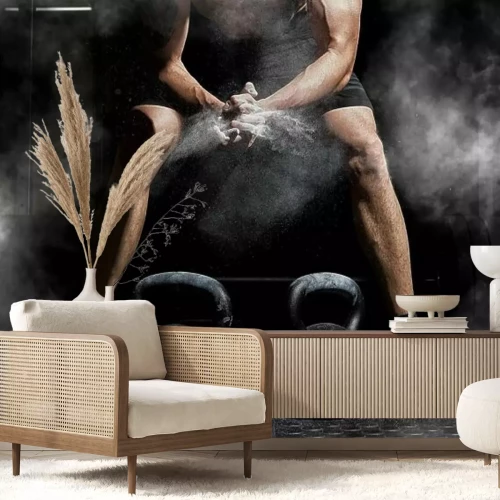 Papier peint  Homme se préparant à soulever des poids