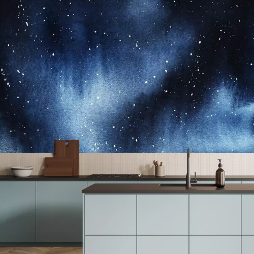 Papier peint  Étoiles dans l'ombre aquarelle du ciel nocturne