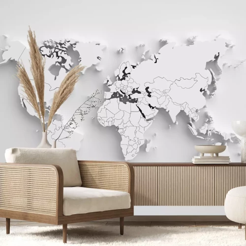 Sticker  Carte spatiale blanche du monde