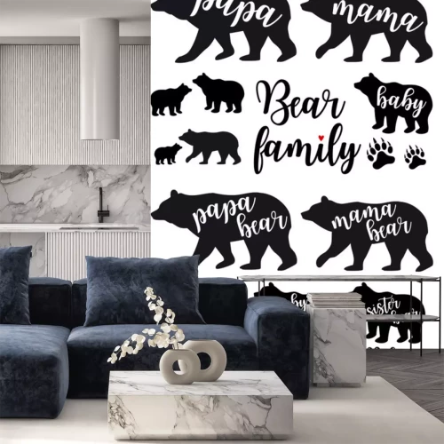 Sticker  Dessins noirs d'ours avec légendes