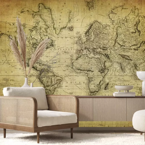 Papier peint  Carte vintage du monde 1814 ..