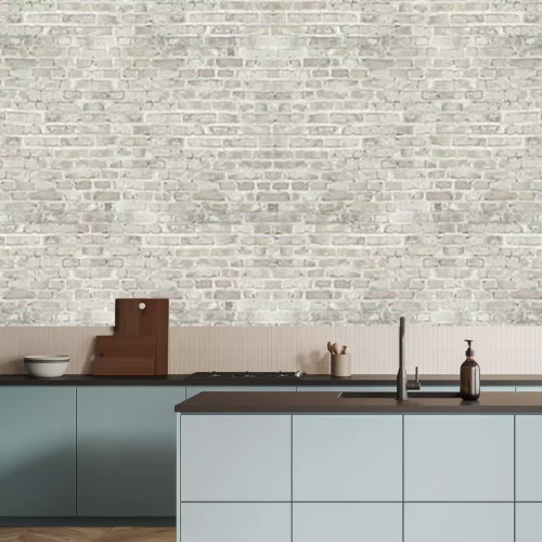 Papier peint  Mur de briques couleur beige