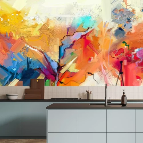 Papier peint  Peinture à l'huile abstraite et colorée