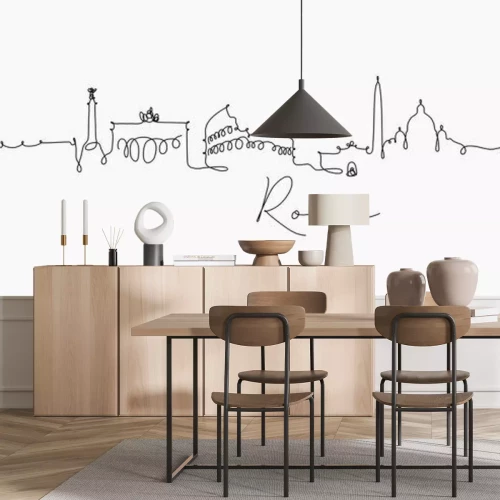 Sticker  Silhouette de ligne de stylo rome