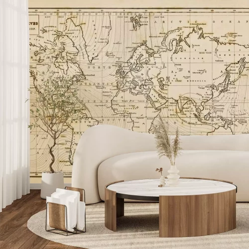 Papier peint  Ancienne carte du monde sur papier