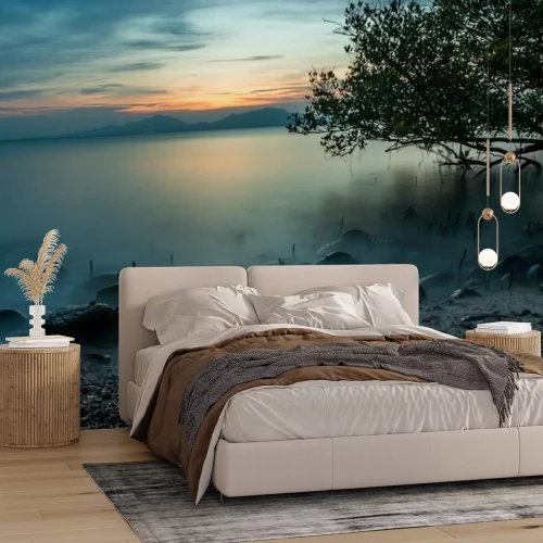 Papier peint  Coucher de soleil sur la montagne de la mangrove