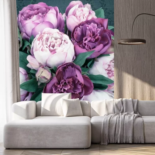 Papier peint  Bouquet de pivoines aux tons violets