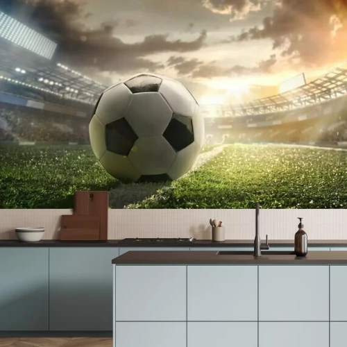 Papier peint  Football sur une ligne blanche