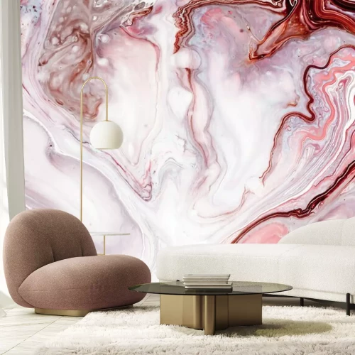 Papier peint  Motif marbre rose laiteux