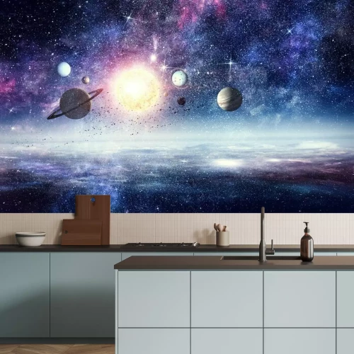 Papier peint  Planètes de l'espace et nébuleuse