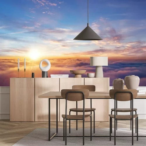 Papier peint  Coucher de soleil dans les nuages