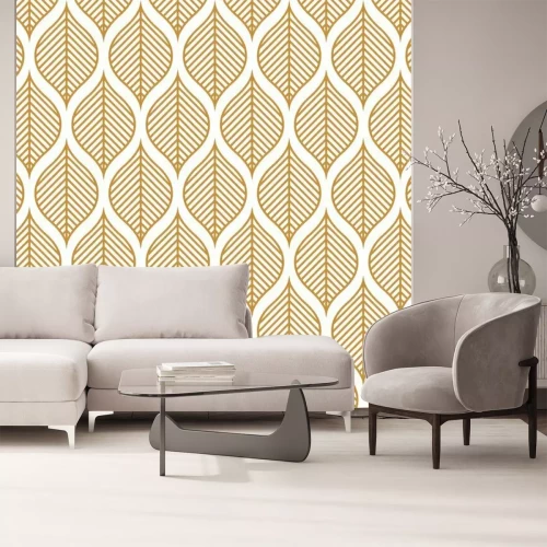 Papier peint  Modèle sans couture de vecteur géométrique feuille. Abstrait laisse texture.