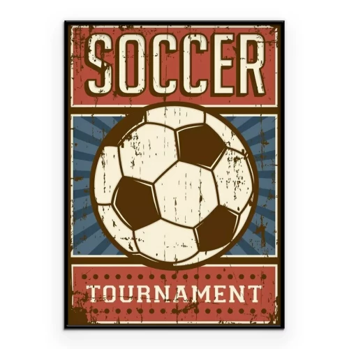Poster  Graphique rétro de tournoi de football