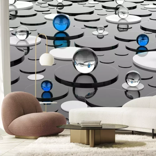 Papier peint  Sphères abstraites en verre