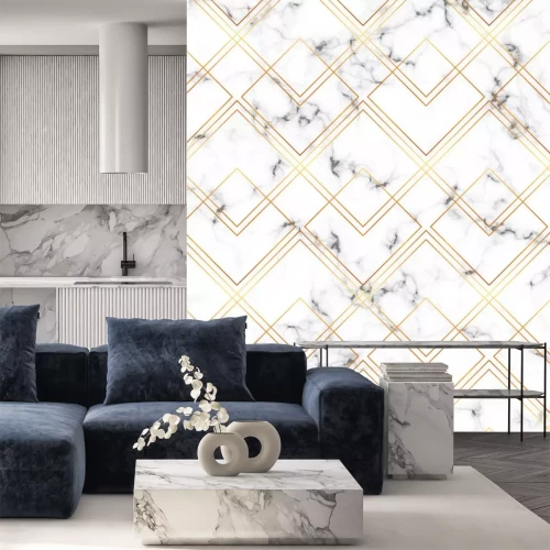 Sticker  Motif géométrique sur une surface en marbre