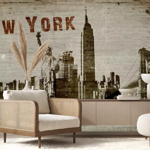 Papier peint  Illustration d'un graffiti sur un mur de béton de la ville de New york