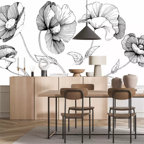 Papier peint  Pavot de vecteur. Fleur botanique florale. Fleurs sauvages de printemps sauvage isolé. Fleurs sauvages de vecteur pour le fond, la texture, le modèle de l'enveloppe, le cadre ou la frontière.