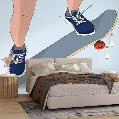 Sticker  Jambes sur un skateboard