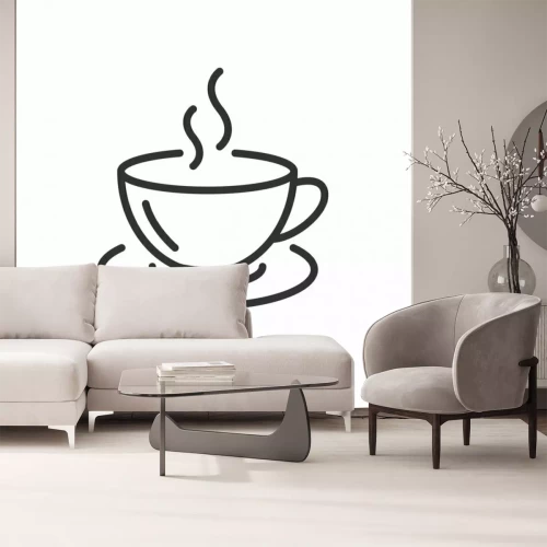 Sticker  Un graphique simple de café fumant dans une tasse