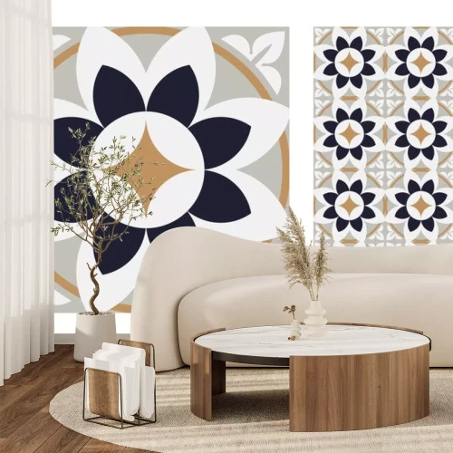 Sticker  modèles de carreaux vintage antique design sans soudure en illustration vectorielle