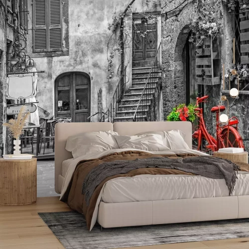 Papier peint  Belle ruelle en Toscane, vieille ville, Italie