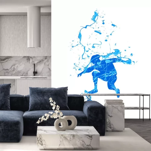 Sticker  Skateboard bleu et skateur