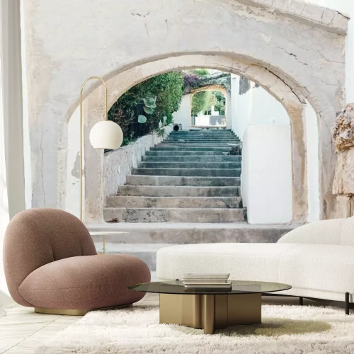 Papier peint  Vieux chemin d'escalier de village grunge