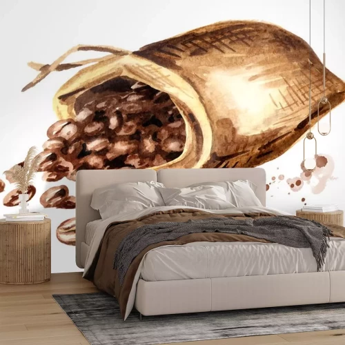 Sticker  Grains de café sortant du sac