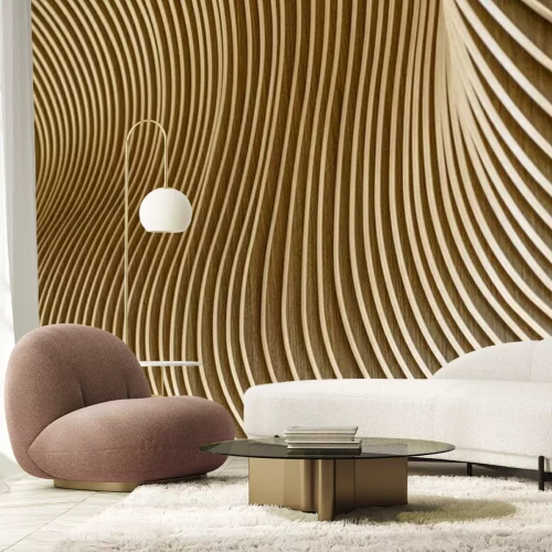 Papier peint  Motif bois en 3D