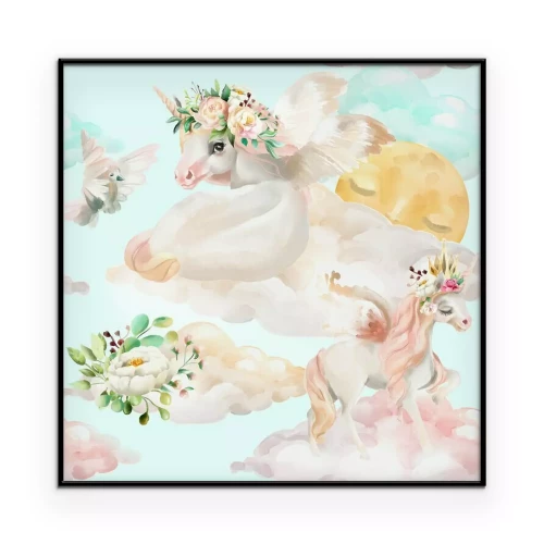 Poster  Des licornes dans les nuages