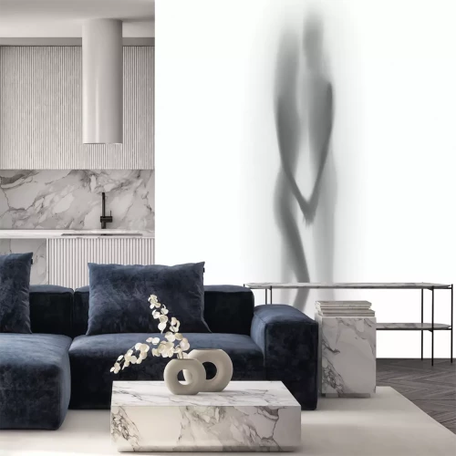 Papier peint  Silhouette intime des amants derrière une lumière diffuse