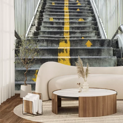 Sticker  Escalier en pierre marches escalier extérieur et fond