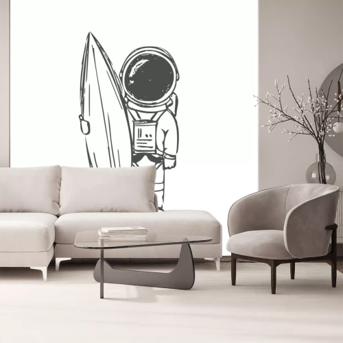 Sticker  Astronaute dans une combinaison spatiale avec une planche