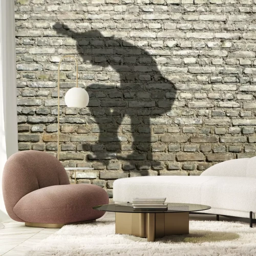 Papier peint  Ombre de skateur sur un mur
