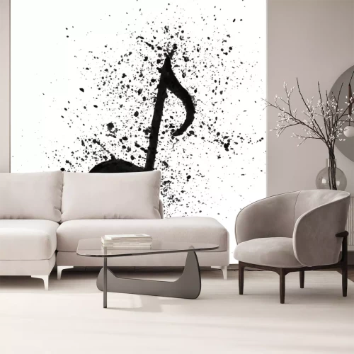 Sticker  Notes de musique aquarelle peinte à la main de texture grunge Vector illustration