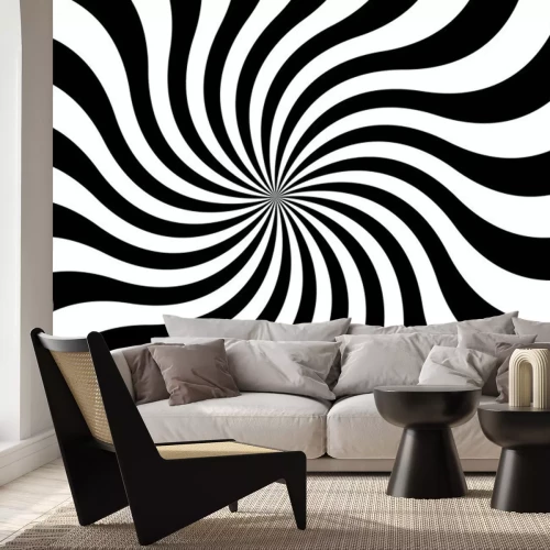 Sticker  Dessiner une illusion d'optique en noir et blanc