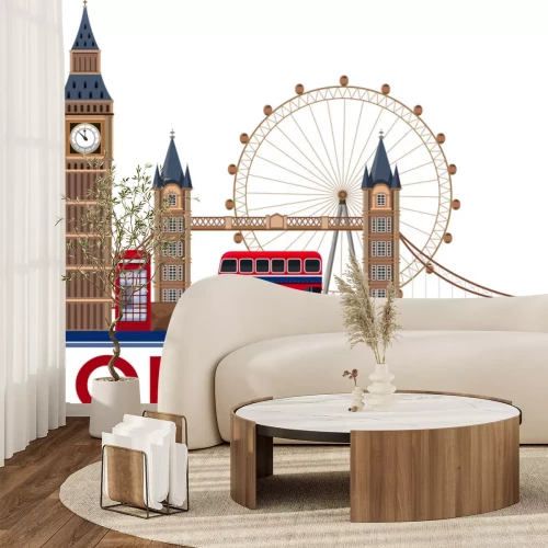 Sticker  Landmark de Londres sur fond blanc