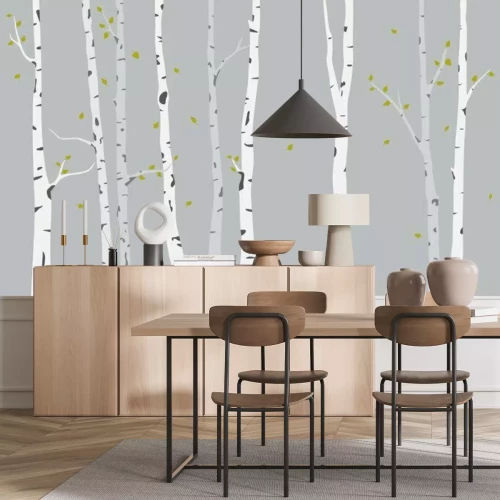 Papier peint  Fond de silhouette de bouleau