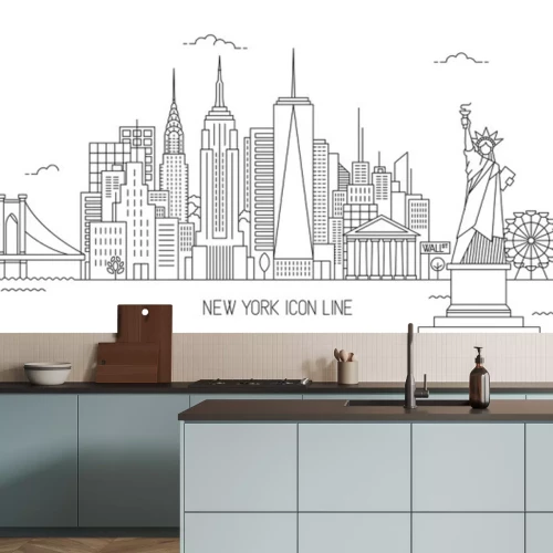 Sticker  New York Skyline ligne art style