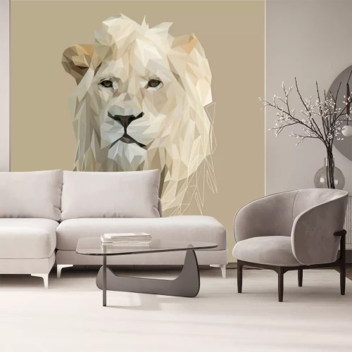 Sticker  Lion low poly design. Illustration vectorielle triangle