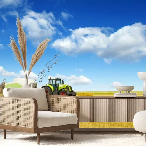 Papier peint  Tracteur sur le terrain