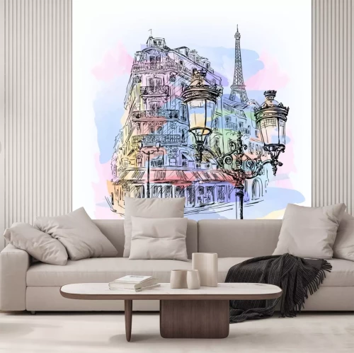 Sticker  Croquis à l'aquarelle de Paris