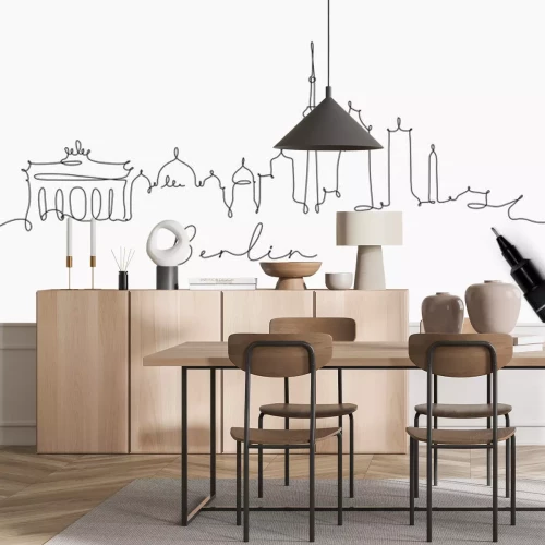 Sticker  Stylo ligne silhouette berlin