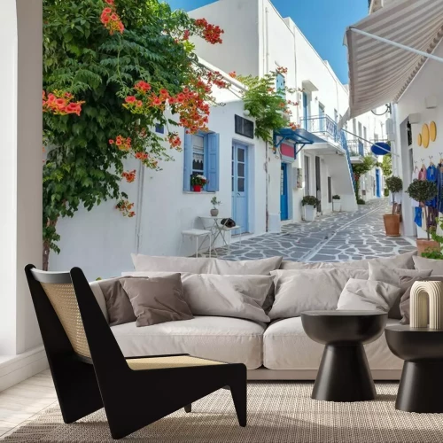 Papier peint  Rue pittoresque en Grèce