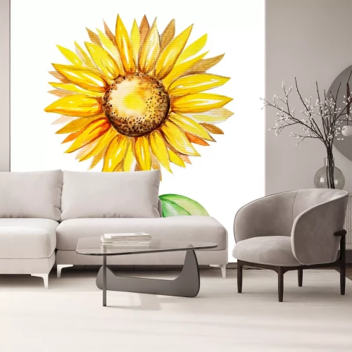 Sticker  Aquarelle avec un tournesol