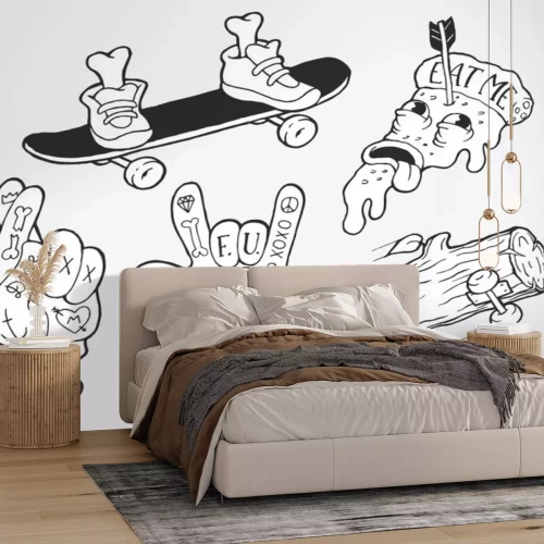 Sticker  Autocollants étranges de patineur